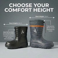 Bottes de pluie imperméables en EVA injecté pour hommes, doublées de fausse fourrure épaisse, antidérapantes, légères, pour l'extérieur et la neige en hiver (vente en gros)