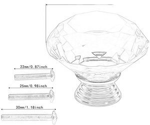 Manijas de cristal redondas de diamante CX714 para muebles de dormitorio, pomos de cristal para gabinetes, de China - Product Image 4