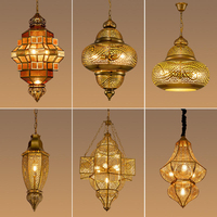 Lanterne en fer de style marocain turc vintage, luminaire suspendu en mosaïque, lampe suspendue arabe, lustre d'intérieur pour cuisine, restaurant, bar