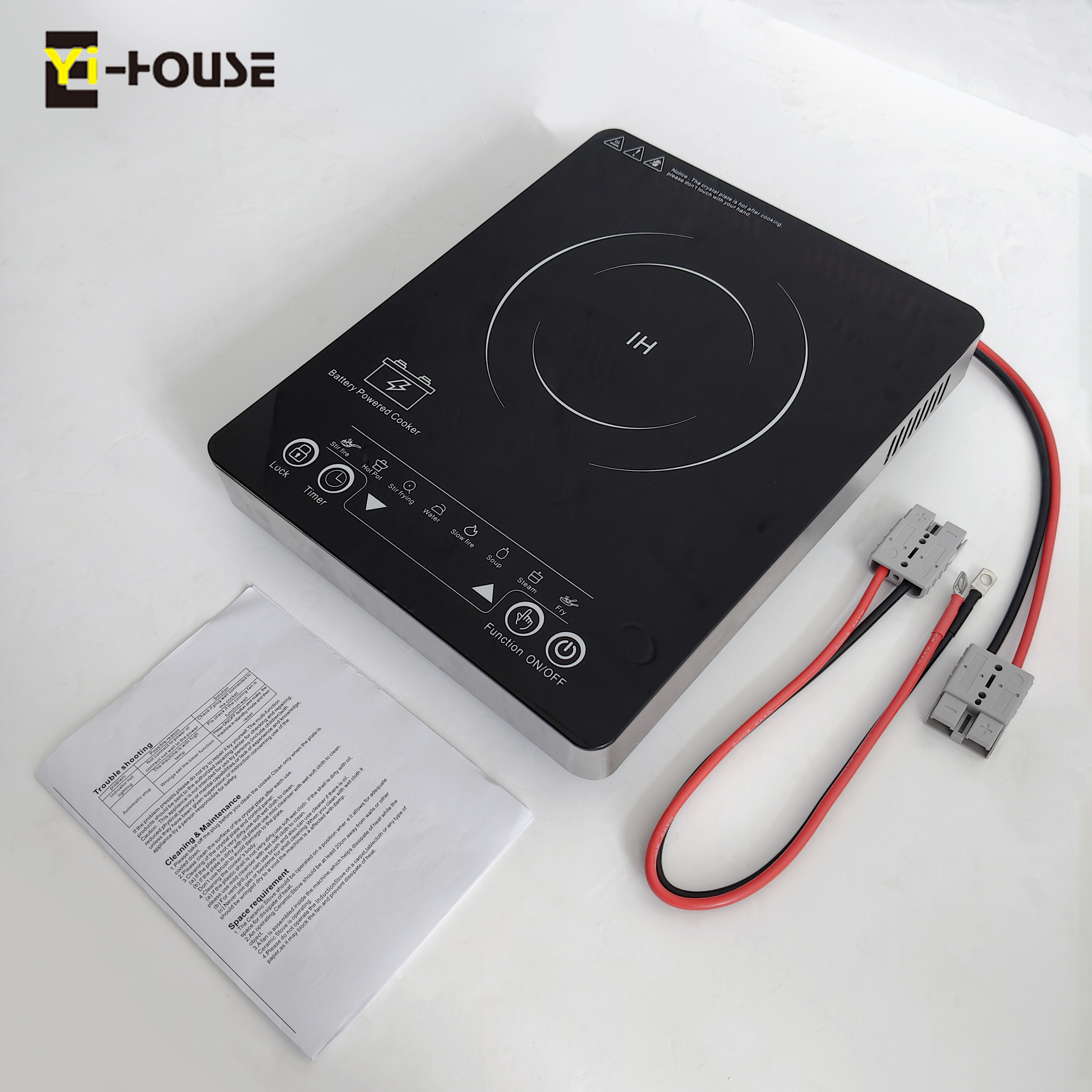 Black DC 48v induction cooker