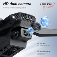 Drone télécommandé jouet miniature HD double caméra avec caméra réglable sans balais E88 Pro en gros, quadricoptère portable, vol stationnaire 4k