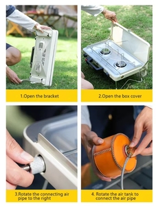 Fogão Portátil para Camping Utensílios de Cozinha Fogão a Gás para Churrasco Fogão Moderno para Camping - Product Image 2