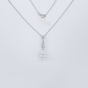Colgante de Diamante Cultivado en Laboratorio Pt950 Platino, Elegante Collar de Joyería Fina para Mujer, Cadenas de Diamantes, Joyería de Diamantes de Laboratorio - Product Image 1