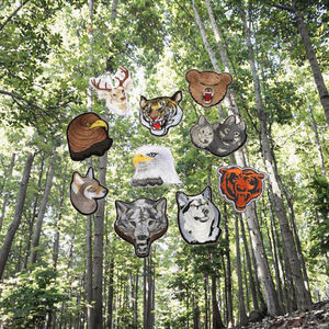 Çantalar, Şapkalar, Giysiler, Bilgisayarlar için Kurt Başı Desenli İşlemeli Yama - Büyük Boy Hayvan PVC ve Keçe Üzerine Yapıştırılan Dekoratif Etiketler - Product Image 3