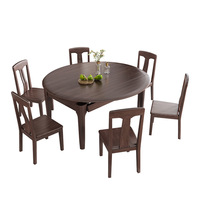 Table à manger en bois massif de noyer nordique, design carré moderne et simple, double usage, extensible pour appartements, restaurants, hôtels, foyers
