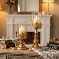 Ensemble de bougeoirs vintage en fer forgé écologiques, centre de table, chandelier antique pour Noël, mariage, fête, maison