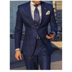 Ventes en gros de costumes de bureau pour hommes, blazer décontracté à rayures fines, taille grande, ensemble blazer et pantalon pour hommes - Product Image 1