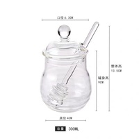 Vente en gros de distributeurs de miel en verre de luxe pour la maison et la cuisine, design créatif personnalisé, avec des abeilles 3D