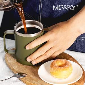 14oz <b>Coffee</b> Mug With Handle And Sliding Lid Stainless Steel Travel Tumbler Cup Double Wall Vacuum Insulated Camping Cup - Product Image 6