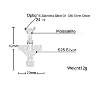 Élégant Collier Pendentif Cœur en Moissanite Plaqué Or 18K, Argent Sterling 925, Design Givré, Style Hip Hop Sophistiqué pour Hommes, Idéal Soirées