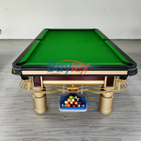 Table de billard de style chinois en bois massif noir, 8 boules, taille standard 9 pieds, haute qualité, pour club