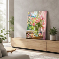 Peinture à l'huile DIY Paintboy style Europe moderne, peinture par numéros sur toile, ensemble artistique avec motif floral, kit de décoration pour la maison, cadeau