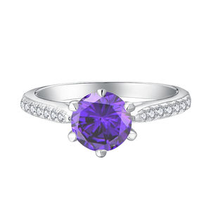 All'ingrosso di lusso di alta qualità amore diamante anello di fidanzamento rodio placcato s925 argento Sterling classico anello di promessa per le donne - Product Image 5