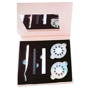 FX-P103 New Arrival Full Strip Eyelashes Fan Lash Set Empty 3In1 Gift Box Eyeliner Tools Kit Package Sponge Pad Makeup Tool Kits