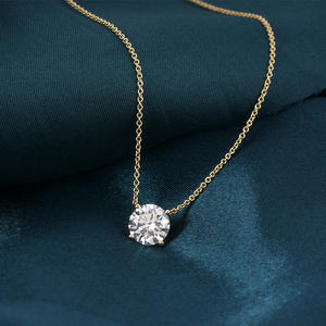 Collar con Colgante de Diamante Cultivado en Laboratorio, Corte Brillante, Oro Amarillo de 14k, Certificado IGI, D VVS, Diseño Clásico Personalizado Goldleaf, para Compromiso o Boda - Product Image 2