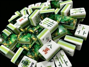 Tuiles de Mahjong Américaines de Luxe Modernes Personnalisées, Finition Inspirée Sunday Blue, 160 Pièces, Ensemble de Tuiles Acryliques Pliables à 2 Couches, Casino - Product Image 2