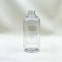 Bouteille Distributrice en Plastique Vide avec Logo Personnalisé, 400 ml, Rayures Verticales, Bouteille Pompe en PETG pour Emballage de Shampooing, Gel Douche, Lotion pour Hôtel