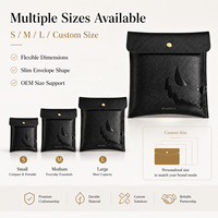 Pochette à bijoux de luxe en cuir PU carrée avec logo personnalisé, fermeture à bouton, compartiment secret, anti-rayures, anti-poussière, pour voyage, OEM