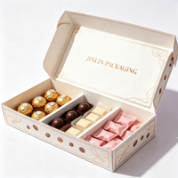 Maßgefertigte Umweltfreundliche 3-Fach Unterteilte Geschenkbox mit Verriegelung, Faltbarer Kraftkarton für Zucker, Schokolade und Snacks