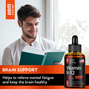 Vitamin B12 Tetes Label Pribadi Vitamin B12 Sublingual Organik Cair Anti-Kelelahan Vitamin B12 Tetes Kesehatan Vegan Perawatan Kesehatan - Product Image 6