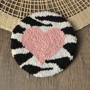 Tùy Chỉnh Mug Thảm Đế Lót Ly Hình Trái Tim <span class=keywords><strong>Handmade</strong></span> DIY <span class=keywords><strong>Mini</strong></span> Đế Lót Ly Và Tufted Placemats - Product Image 5