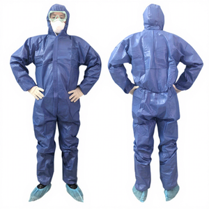 डिस्पोजेबल सुरक्षा वाटरप्रूफ लुभावनी पॉलीप्रोपाइलीन कवर ब्लू वर्कवियर - Product Image 1