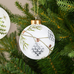 7cm <b>Owl</b>-Shaped Glass Painted Ball Pendant for Christmas Tree Scene Arrangement Holiday Supplies - Product Image 3