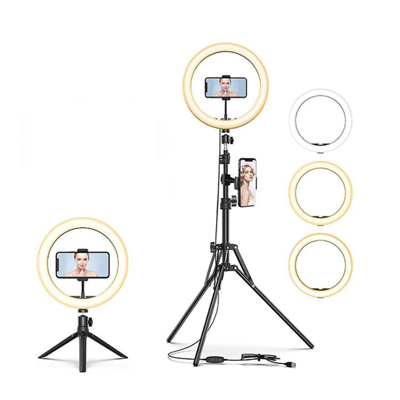 Светодиодная кольцевая лампа, держатель для телефона, профессиональный кольцевой светильник для стриминга Youtube, селфи со штативом
