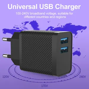 Chargeur de téléphone à charge rapide double usb 10w, meilleure vente 2023