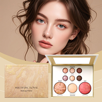 Palette de maquillage complète tout-en-un AMZ Gilded, polyvalente, avec fards à paupières, contour, blush, illuminateur et correcteur pour les yeux