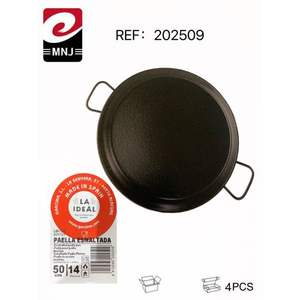 Élégante Poêle à Paella en Fonte Émaillée de 50 cm – Essentiel de Cuisine avec Revêtement Émaillé Durable et Poignée en Acier Inoxydable - Product Image 1