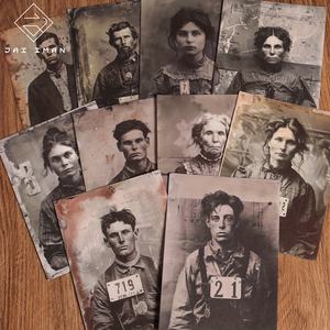 JAI <span class=keywords><strong>IMAN</strong></span> 32 hojas Vintage 1900s Mugshot fotos DIY álbum de recortes papel decorativo para suministros de colección de recortes - Product Image 4