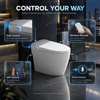 WC intelligent moderne avec bidet électrique, à poser au sol, siphon en S, chasse d'eau automatique, télécommande, pour salle de bain