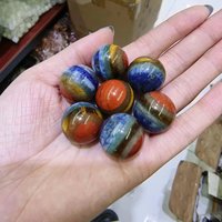 Sphère de guérison en cristal des sept chakras, sphère artisanale pour la main, pierre énergétique, pour la guérison