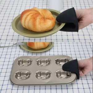 Guanti da forno in silicone con protezione per le dita, mini guanti resistenti al calore per cucina e barbecue, lavabili in lavastoviglie, stile vintage - Product Image 6