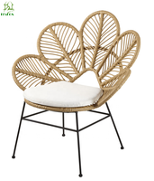 Chaise longue de détente de loisirs de jardin en métal d'extérieur de paon Vente en gros Chaise de paon en osier de rotin moderne pour le patio