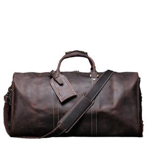 Sac à main tendance en cuir véritable, sac bandoulière en cuir de vachette pleine fleur pour homme, grande capacité, sac de voyage court séjour, léger - Product Image 3