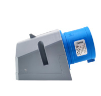 Prise industrielle CEE mâle à montage en surface 32A 6H 200-250V 3 broches 2P+E IP44 en laiton bleu MP32341