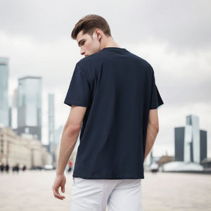 T-shirt pour homme en coton 100% de haute qualité, col rond, manches courtes, coupe classique, design vierge, prix bas, 180 g/m², tricoté, respirant - Product Image 6