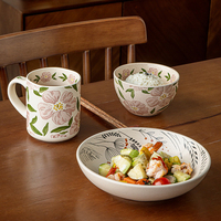 Vaisselle en céramique en gros pour la cuisine : Bols nordiques grande capacité pour la maison, bols à riz, soupe, nouilles, fruits, vaisselle en porcelaine