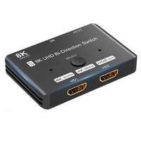Commutateur bidirectionnel HDMI 8K, 2 entrées, 1 sortie et 1 entrée, 2 sorties compatibles avec Firestick, Xbox PS4 Roku HDTV et plus encore