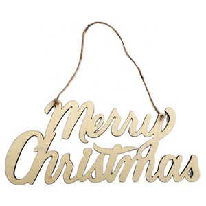 Merry Christmas Laser-Cut Wooden Sign Home and <strong>Garden</strong> <strong>Ornaments</strong> Elegant Letters Decoration <strong>for</strong> Wall <strong>Wood</strong> Crafts Wooden Boxes - Product Image 1
