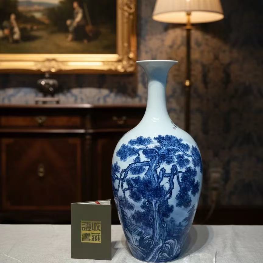 Blue and white