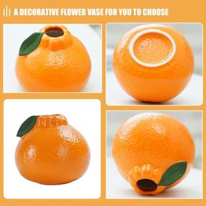 Vase en céramique design orange, vase orange, vase décoratif en céramique pour fruits, pour la culture hydroponique, la décoration de la maison, du bureau, de la bibliothèque - Product Image 6
