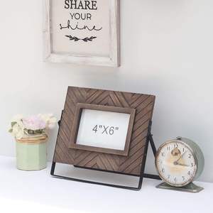 Wooden <b>Picture</b> <b>Frame</b> 4x6 Inch <b>Rustic</b> Dark Brown Tabletop Easel Back Photo <b>Frame</b> for Home Decor - Product Image 4