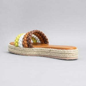 Sandales d'été à <span class=keywords><strong>plateforme</strong></span> pour femmes, chaussures confortables à bout ouvert large et antidérapantes, Espadrilles de plage - Product Image 3