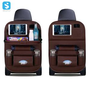 Accesorios universales para automóviles, bolsa de almacenamiento plegable para asiento trasero de coche, organizador multifuncional de cuero PU para coche - Product Image 5