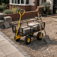 Chariot de camping en maille extensible avec panneaux latéraux amovibles pour la récolte au jardin, le camping et le transport en cour