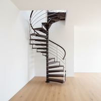 Escalier en colimaçon en bois massif facile à installer pour villa et usage commercial, marches en bois pour intérieur résidentiel
