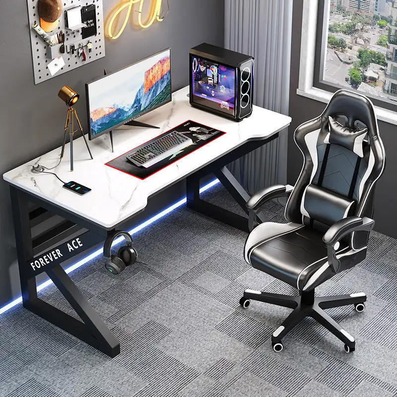 फैक्टरी थोक गेमिंग कुर्सी और टेबल सेट mdf शीर्ष पीसी कंप्यूटर गेमिंग डेस्क